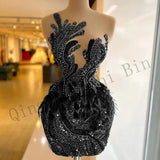 J14 Luxury ONeck Sheath AboveKnee Black Girl Sequins