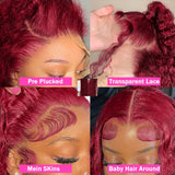 99j Colored Lace Front Human Hair Wigs Deep