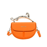 Solid Color Women's Luxury Handbags Cat Metal Handle