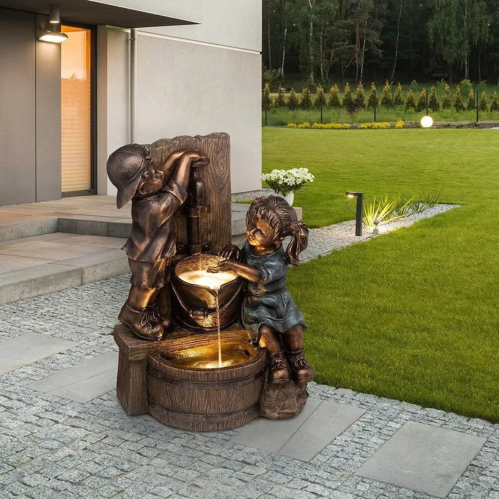 Creative Decoration Boys and Girls Sculpture Garden Ornaments