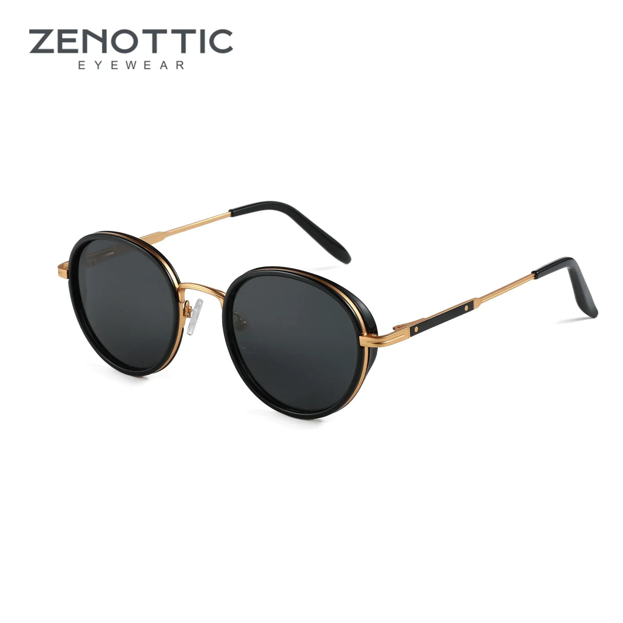 ZENOTTIC 2023 2024 Steampunk Sunglasses Rrtro Round Polarized