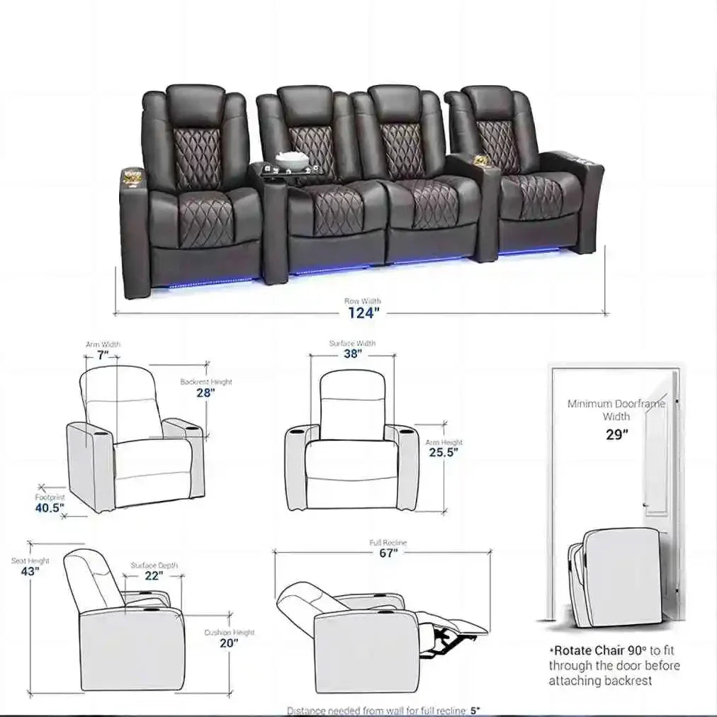 2024 Top electric recliner massage chair theater living