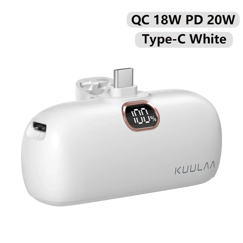 KUULAA Mini Power Bank 5000mAh PowerBank QC PD