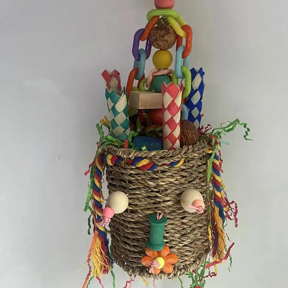 Bird Parrot Hanging Chew Toys Colorful Molar Treats