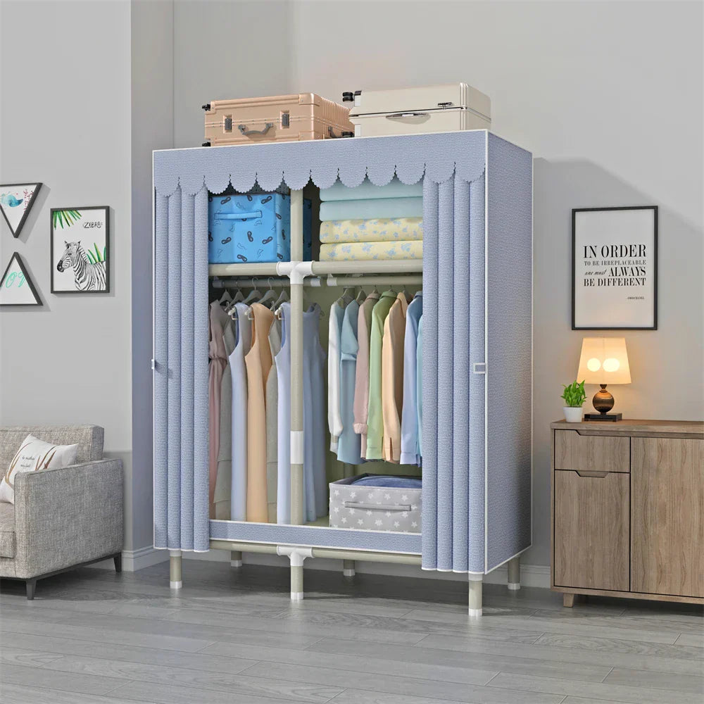 LEEGOHOME Cloth Furniture Wardrobe Closet Dresser Gray 62/105/130/145/170/205/250x45x170CM