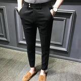 Trendy Men Ninth Pants Slim Fit Ninth Trousers