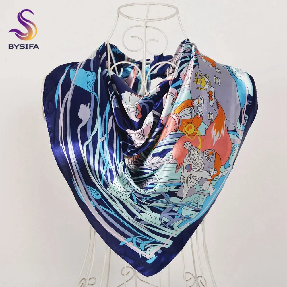 BYSIFA| Fall Winter Elegant Floral Design Scarves Shawls