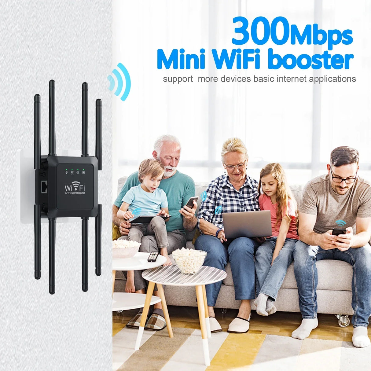 300Mbps WiFi Repeater WiFi Extender Amplifier WiFi Booster