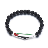 Palestine in Arabic Map With Flag Bracelet Jewelry