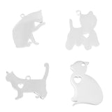 10pcs I Love My Cat Dog Animals Stainless