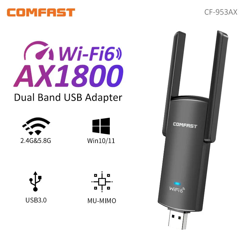 COMFAST WiFi 6 USB Adapter 2.4G & 5G