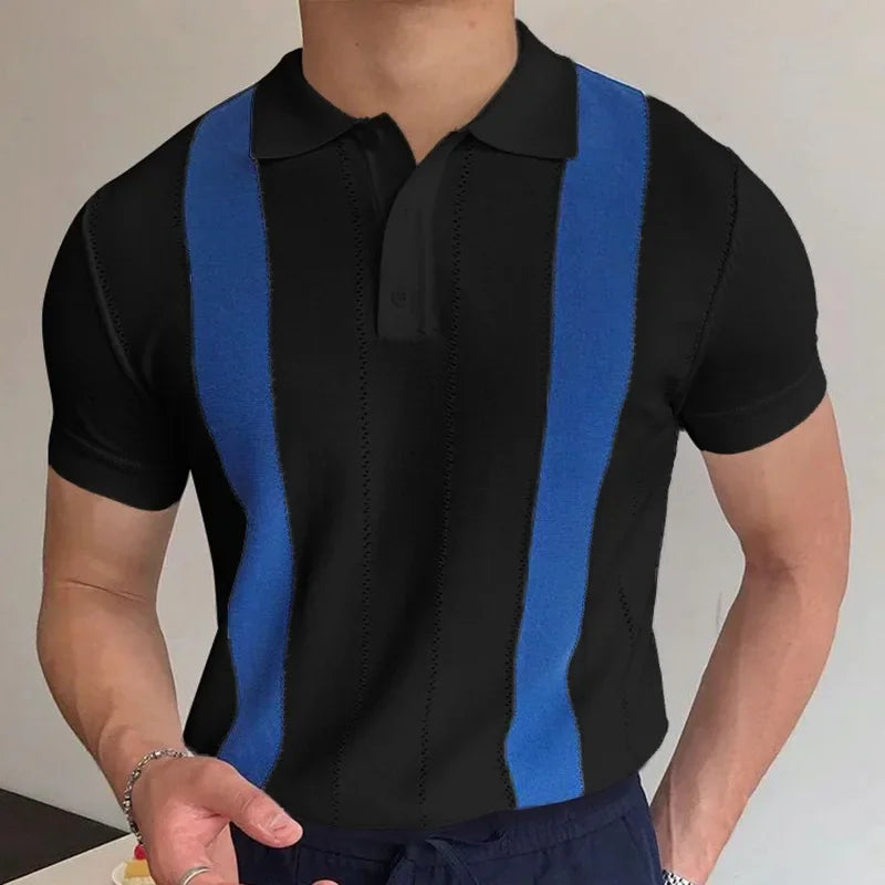 Men's Summer Short Sleeve Polo Shirts Knitted Business