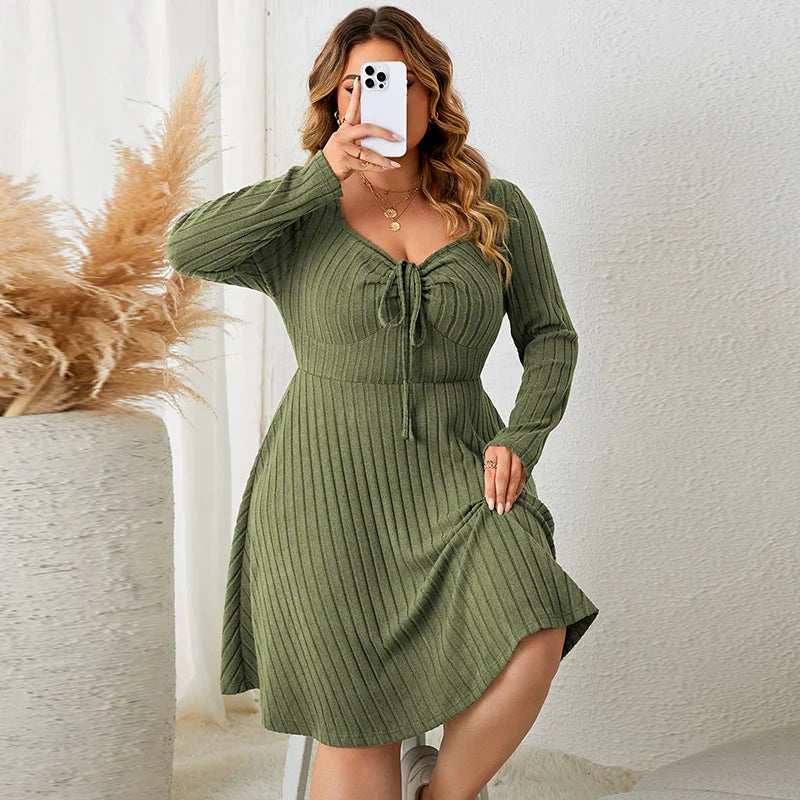 3XL 4XL V-neck Sexy Autumn Plus Size Women