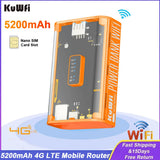 KuWFi 5200mAh 4G LTE Router Proteble Mobile Travel