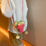 DIY Personalized Strawberry Crochet Sling Purses 2023 Novelty