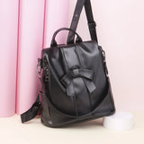 TRAVEASY PU Leather Vintage Bows Cute Woman Backpack