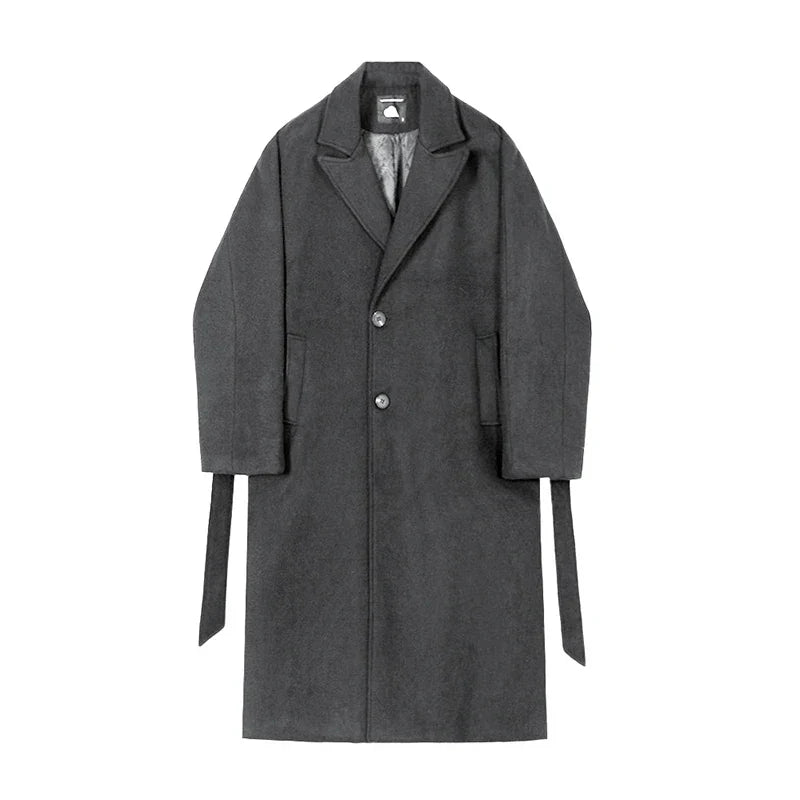 IEFB Korean Trend Men's Loose Casual Single-breasted Overcoat