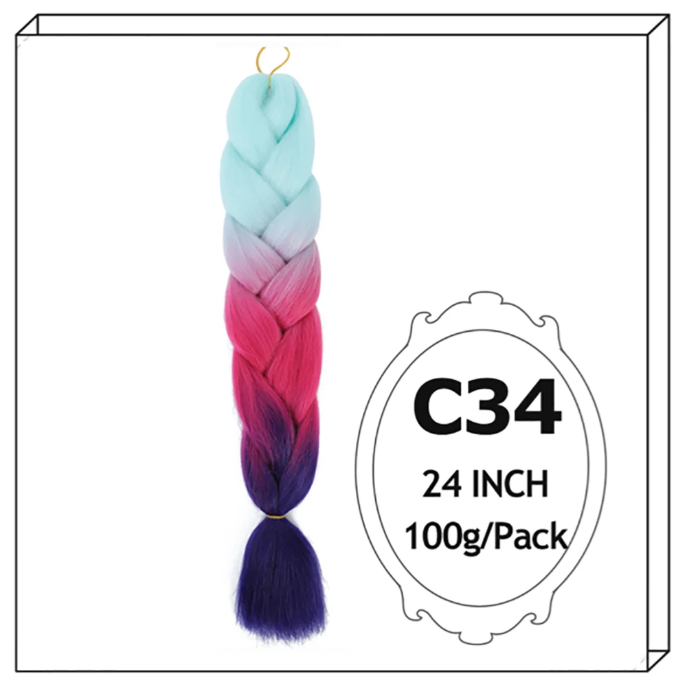 24Inch Synthetic Long Jumbo Ombre Braiding Hair For