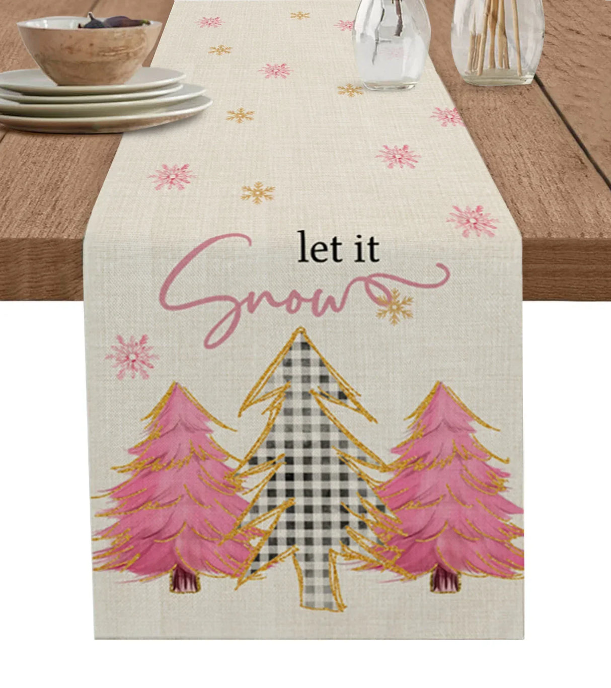 Merry Christmas Pink Old Man Snowflake Candy Wedding