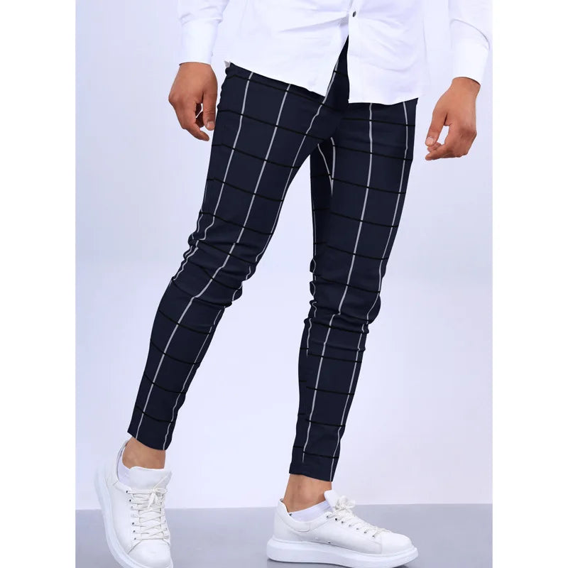 New Men's Plaid Casual Pants Stylish Comfortable Suit