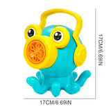 Cartoon Octopus Green Bubble Shakes His Head And