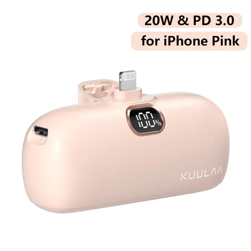 KUULAA Mini Power Bank 5000mAh PowerBank QC PD