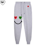 Men Women Spring Autumn Pants Heart Cartoon Embroidery