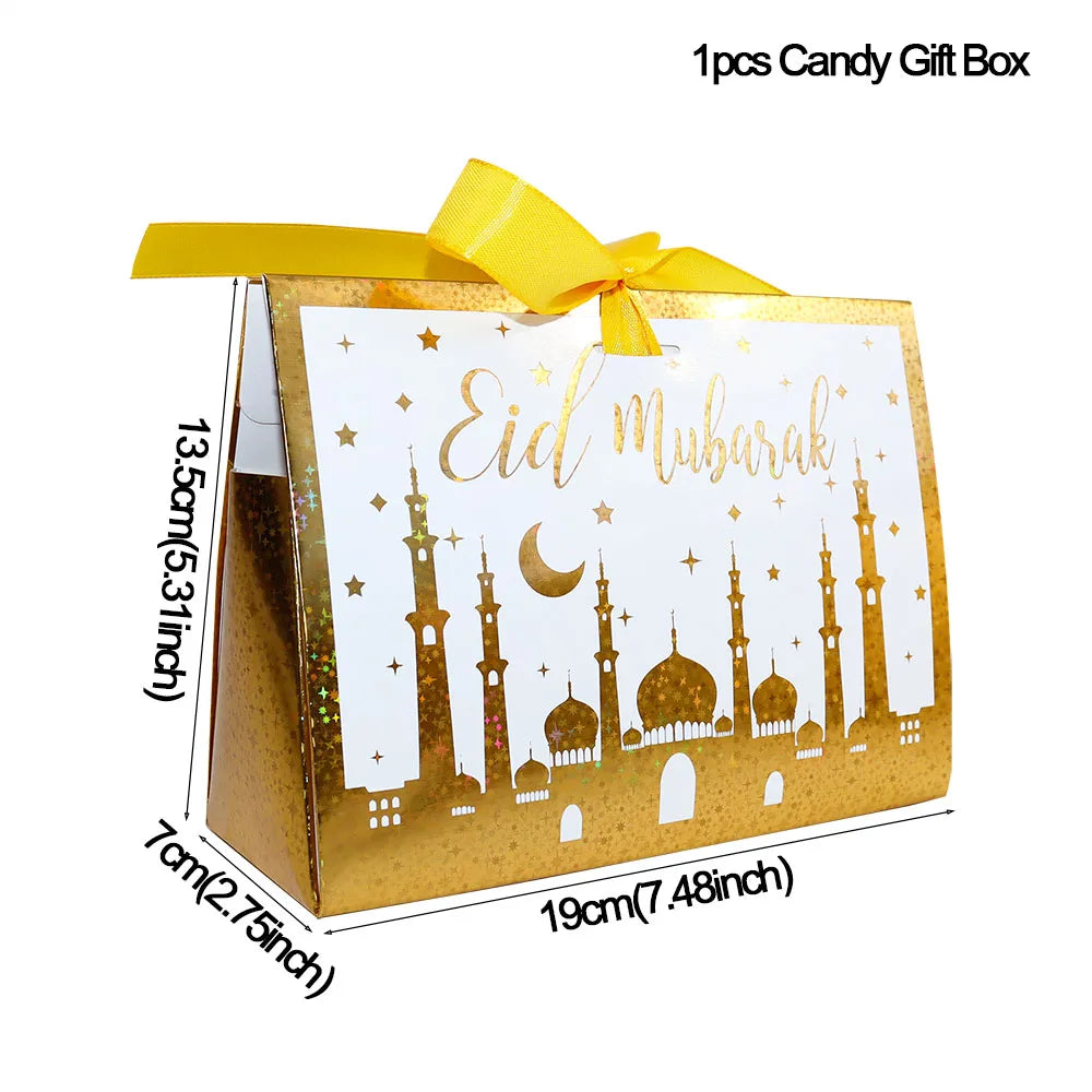 Gold Eid Mubarak Disposable Tableware Star Moon Gilded