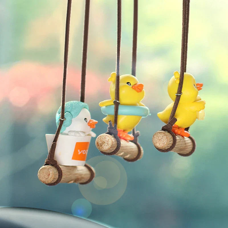 Cartoon Cute animated car accessories Swinging Duck pendant