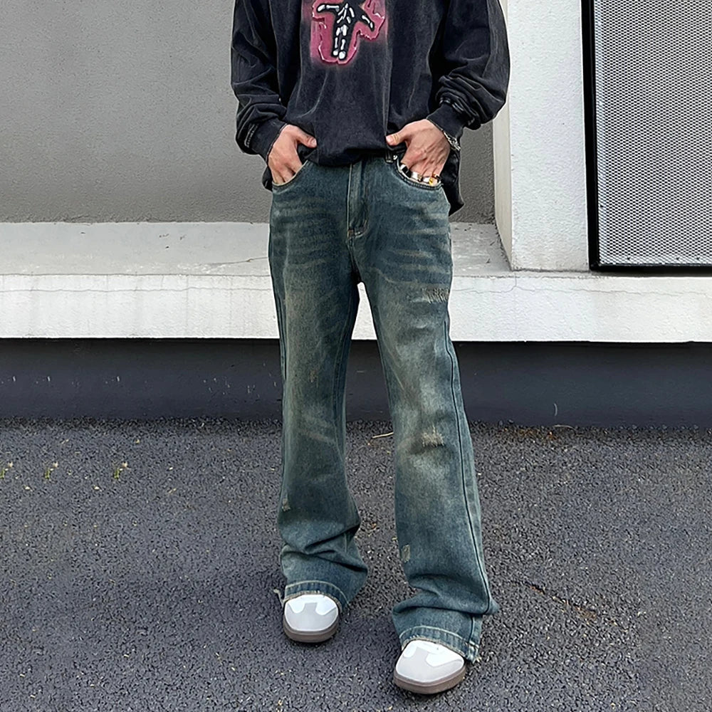 Flared Jeans for Men Wide Leg Street Summer