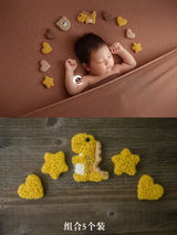 1 Set Handmade Wool Felt Stars & Moon Newborn Photography Props