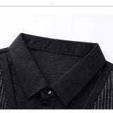 Spring and Autumn Men's Pullover Polo Collar Stripe