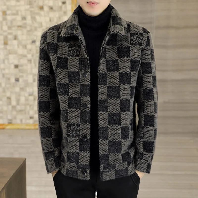 Autumn winter new mink velvet men's casual fashion
