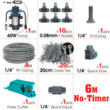60W Self-Priming Pressurize Pump Mist Nozzle Watering System