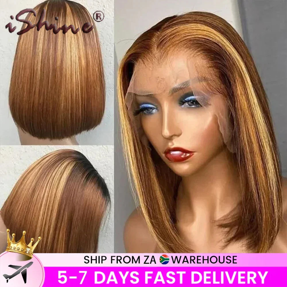 ISHINE 13x5x1 Highlight Straight Bob Wig Lace Front