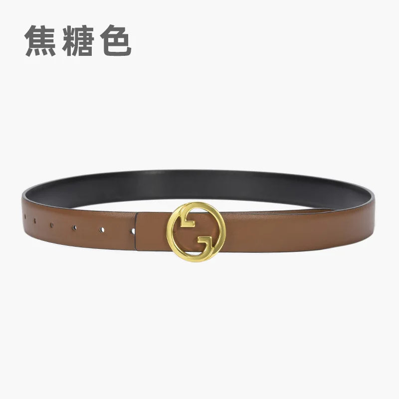 New Women‘s Belt Genuine Leather Belts For Women Female Gold Pin Buckle Strap Fancy Vintage for Jeans Dropshipping