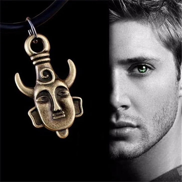 Movie Supernatural Dean Leather Rope Coppery Pendant Necklace