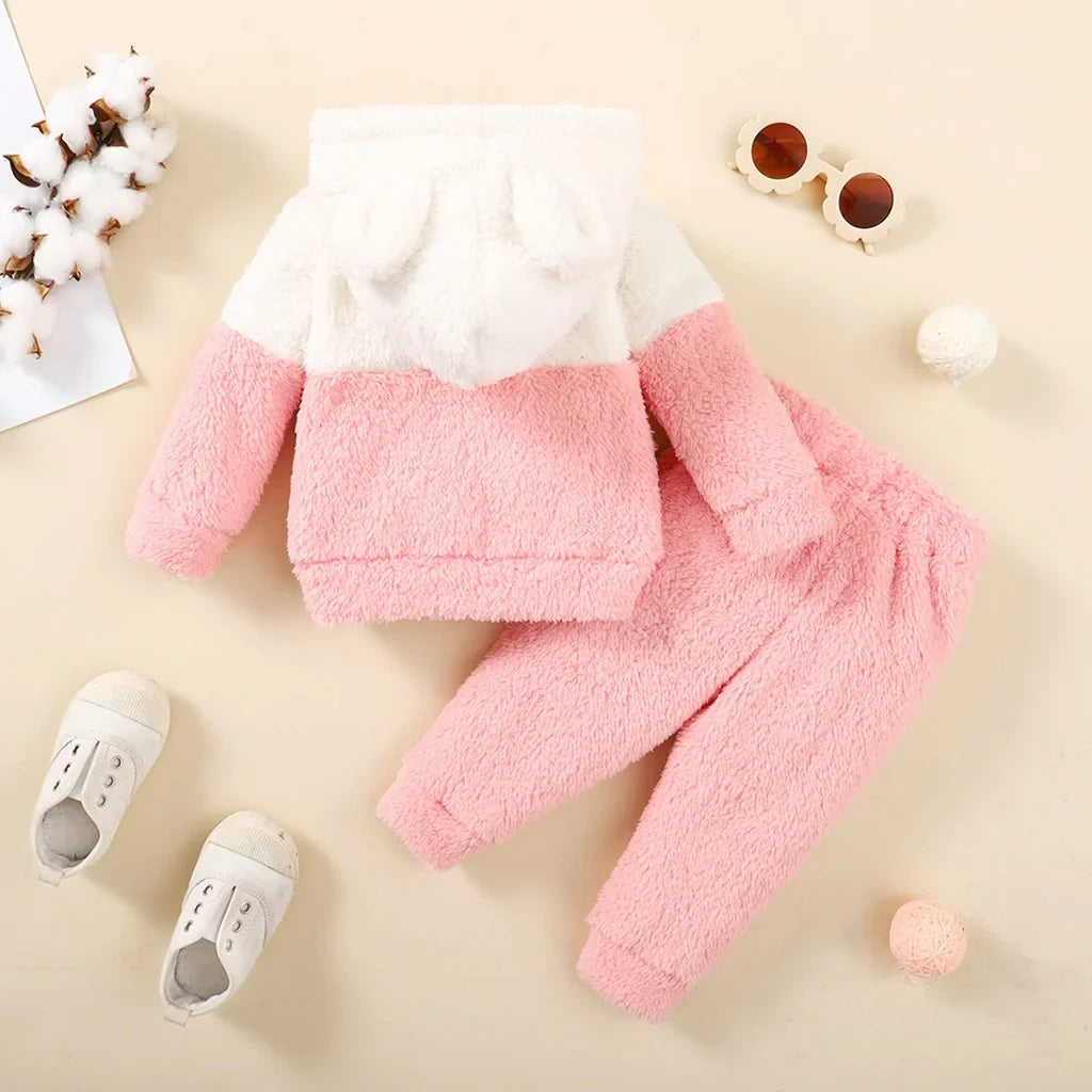 0-2 Years Newborn Baby Girl Fluff Hooded Clothes