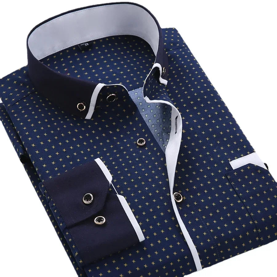 White Big Size 5XL Men Dress Shirt 2024