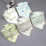 5Pcs/Set Baby Bibs Triangle Double Cotton Bandana Bibs