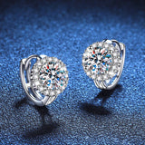 NeeTim 1ct 6.5mm Moissanite Earrings for Women S925