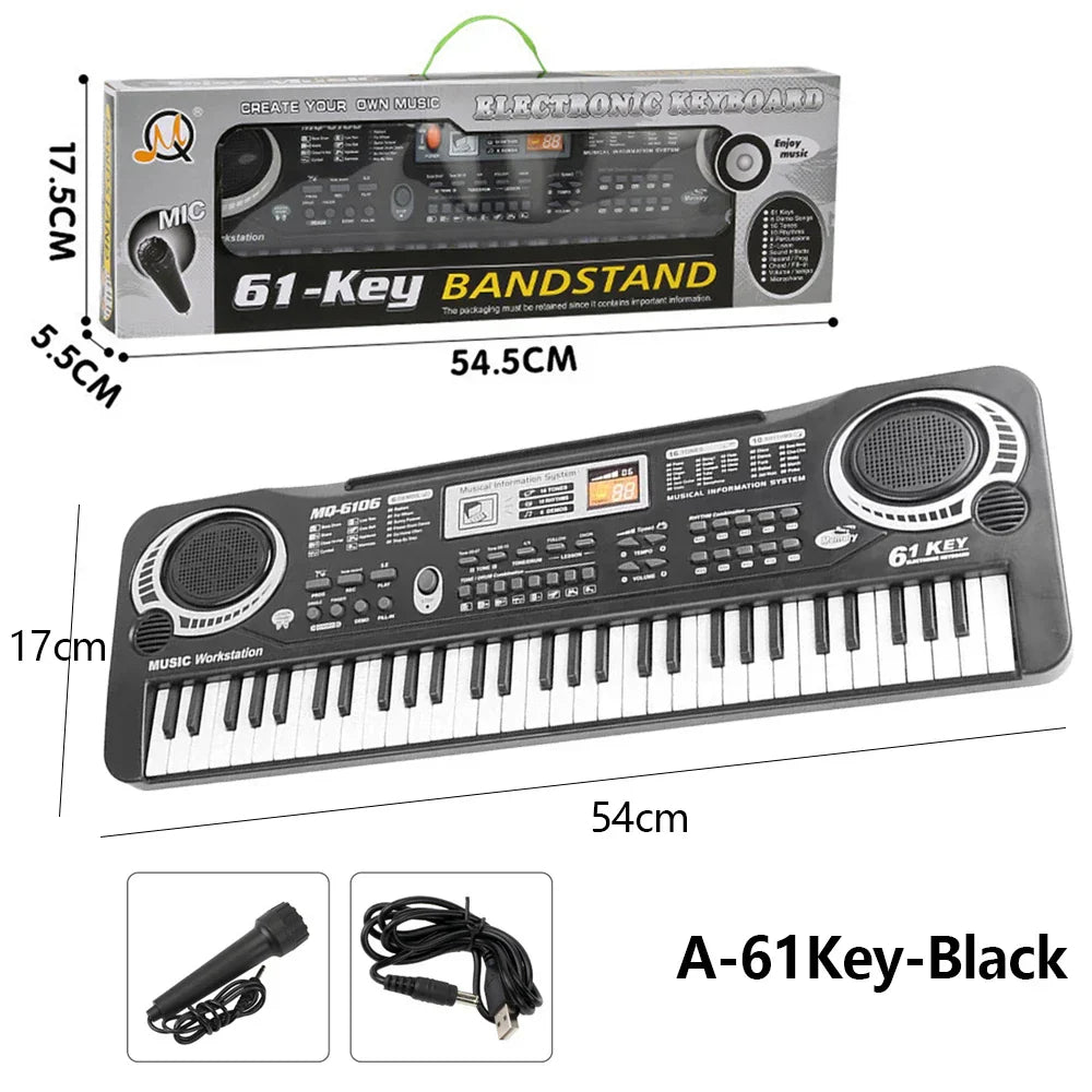 Kids Electronic Piano Keyboard Portable 61 Keys Organ