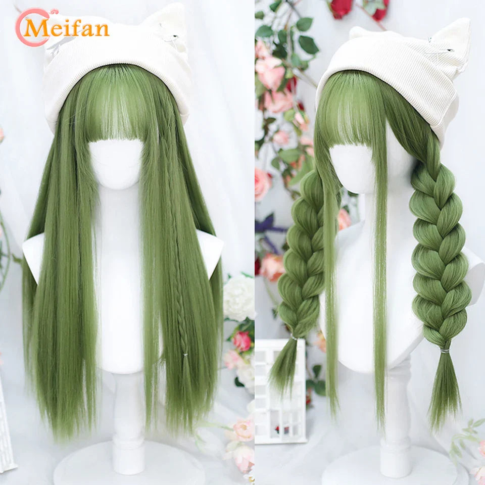 MEIFAN Long Lolita Ombre Harajuku Wig With Bang