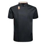 Newest Solid Mens Chef Jacket Short Long Sleeve