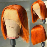 Ginger Brown Lace Front Wig Bone Straight Lace