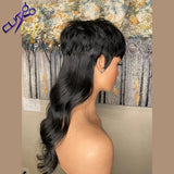 Full Machine Made Wig With Bangs Mullet 18