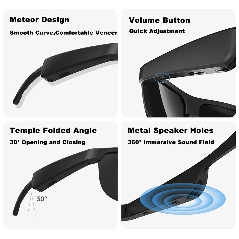 Smart Glasses Headset Wireless Bluetooth-compatible 5.3 Hands-Free Calling