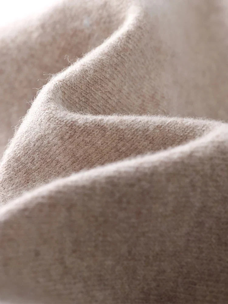 High Elastic 100% Pure Wool Solid Unisex Thermal