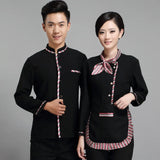 Long Sleeve Hotel Waiter Uniform Female Restaurant Topapron