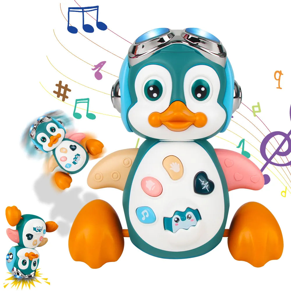 Baby Crawling Toys Musical Penguin Infant Moving Walking